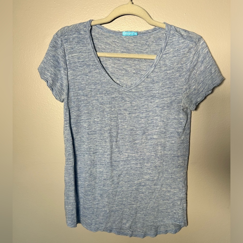 J. McLaughlin Linen‎ Blue Top- XS